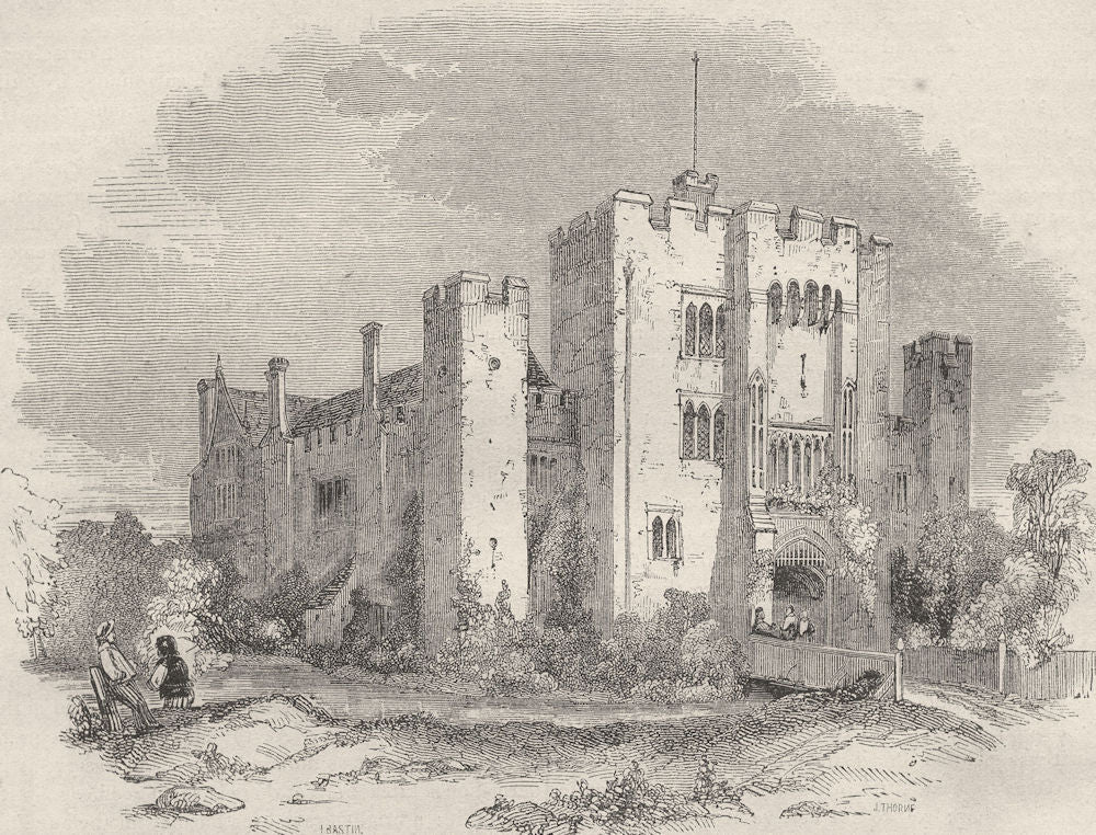 KENT. Hever Castle 1850 old antique vintage print picture
